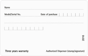 Plastic warranty Cards